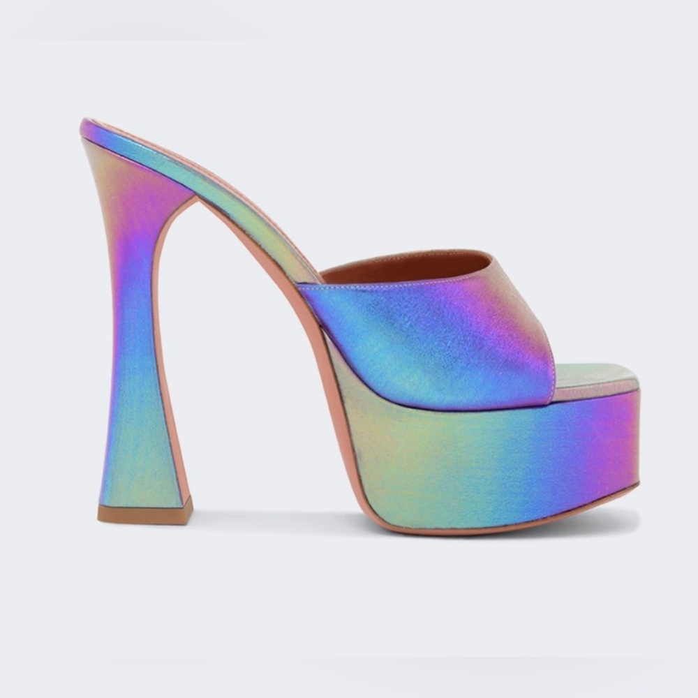 Amina Muaddi Dalida Napa Metallic Unicorn Platform